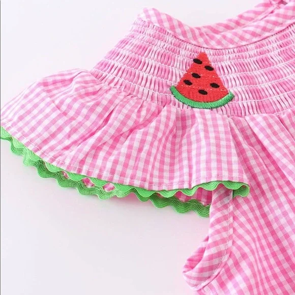 Watermelon Smocked Dress - Picture 3 of 5